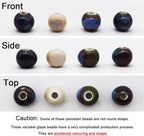 INSPIRELLE 180 Pieces Porcelain Beads Chinese NOT-Round Ceramic Beads 8mm for Handmade Jewelry Making Bracelets Necklace Making, Variable Glaze