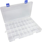 Qualsen Plastic Organizer Storage Box with Adjustable Dividers, Fishing Tackle Box and Bead Organizer Box for Jewelry, Beads, Earrings, Tools, Fishing Hooks, and Small Accessories（34 Grid）