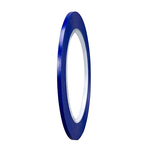 3M Vinyl Tape 471+, 1/8 in x 36 yd, Indigo, 1 Roll, Fine Line Tape for Paint Masking Striping, Color Separation and Complex Designs, High-Temperature, Stretch