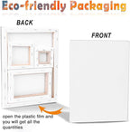 ESRICH 4 Pack Stretched Canvas for Painting with 9x12, 5x7, 4x4, 3x3, Primed Acid-Free Cotton Blank Canvases for Painting, Painting Canvas for Oil & Acrylic Paint.