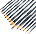 Transon 14pcs Artist Paint Brushes for Acrylic, Watercolor, Gouache, Oil and Hobby Painting Black Color