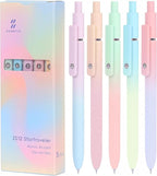 FIOVER Gel Pens, 5pcs Black Ink Medium Point 0.7mm Smooth Writing Pens with Comfort Grip, Aesthetic Ballpoint for Journaling School Office Supplies, Gifts for Women Men(5PCS Gradient Black Ink)