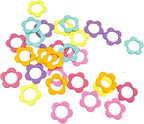 Hilsayum 30PCS Mini Size Stitch Markers Flower Shape Metal Stitch Markers Ring Multicolor Crochet Markers Knitting Weaving Tools