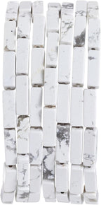 Natural White Turquoise Rectangle Tube Beads 4x13mm 38cm/str Loose Semi Gemstone Stone Beads for Making Bracelets Necklace Earrings