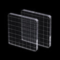 2Pcs Clear Stamp Blocks Set, 3 x 3 Inch Square Acrylic Blocks for Stamping With Grid Lines - Scrapbooking Crafts Tools