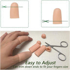 Gel Finger Protectors Finger Caps Silicone Fingertips Protection - Finger Cots Great for Trigger Finger, Finger Arthritis, Finger Cracking and Other Finger Pain Relief(Nude, Medium)