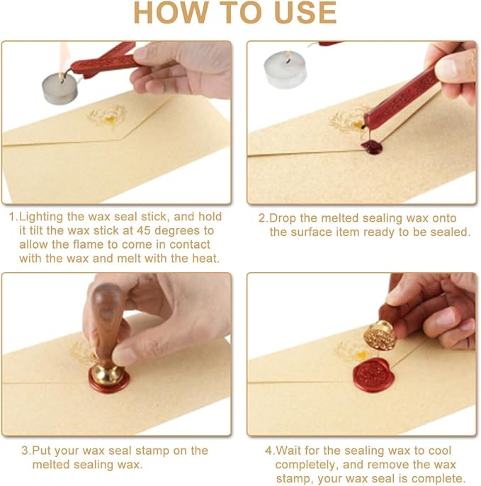 Yoption 12 Pcs Rose Gold Sealing Wax Sticks with Wicks for Wax Seal Stamp, Wedding Invitations, Gift Wrapping, Christmas