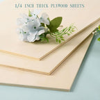12 Pack 12 x 16 x 1/4 Inch-6mm Thick Basswood Sheets for Crafts Unfinished Plywood Boards Square Crafts Wood Sheets for DIY Laser Project, Wood Burning, Engraving, Staining, Architectural Model