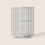 XIMN 360° Rotating Bamboo CD/DVD Shelf - 6-Tier Space-Saving Media Storage Cabinet for Movies, Organizer with Super Compact Design (White, 2 Tier)