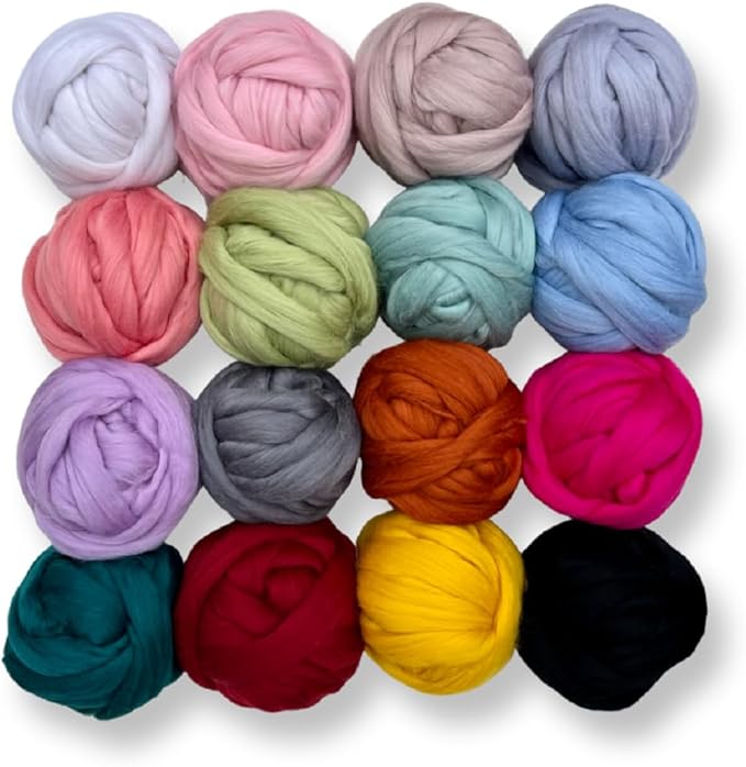 Revolution Fibers Dyed Corriedale Wool | 8.2 Ounces of Premium Combed Wool Top | 26 Micron, 100% Pure Corriedale Wool Roving, Ethically Sourced (Blue Dream)