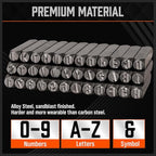 HORUSDY 36-Piece Number and Letter Stamp Set 5/16 (8mm) (A-Z) Punch Perfect for Imprinting Metal Stamping kit, Plastic, Wood, Leather