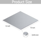 304 Stainless Steel Sheet - 2PCS 12" X 12" X 1/64" Thin Stainless Steel Plate 1/64 Inch Thickness with Protective Film Metal Sheets Stock Sheets for Kitchen DIY Crafting etc. (305 x 305 x 0.39 mm)