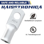 haisstronica 10pcs 4 AWG - 1/4" (M6) Tinned Copper Battery Lugs, Heavy Duty Copper Wire Lugs with 10pcs 3:1 Adhesive Heat Shrink Tubing,4 Gauge Wire Lugs,Tinned Copper Battery Cable Ends
