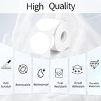 2 Inch White Round Thermal Labels Sticker, Waterproof Circle Direct Thermal Labels, Removable Multi-Purpose Self-Adhesive Sticker Label for DIY Logo Design- 300 Sheet/Roll