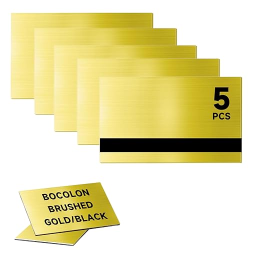 5 PCS Laser Engraving Double Color ABS Plastic Sheet,Two-Tone Laserable Engraving Plastic Sheets for Name Badge,Office Label,Laser Artistic Product,Size 7.8" x 11.73",Brushed Golden/Black