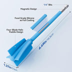 Suzzam Silicone Resin Mixer Paddles, 4 pcs Epoxy Mixer for Drill - Paint Stirrer for Drill, Easy to Clean & Reusable, 1/4" Drill Epoxy Mixer Attachment
