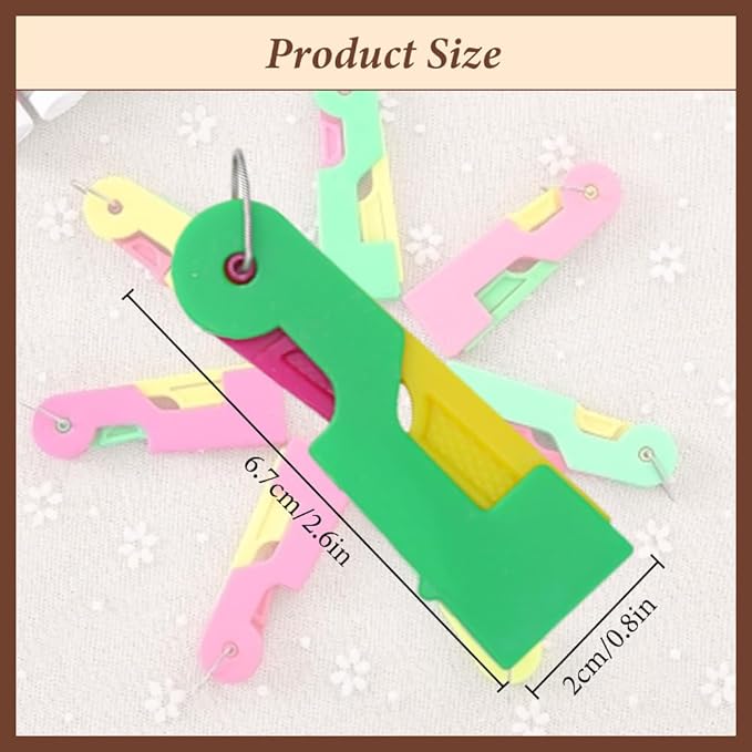 Automatic Needle Threader,2024 New Plastic Needle Threaders,Used to Quickly Thread The Thread Into The Needle Hole, Suitable for The Elderly and Those Who Like to Do Needlework(Random Color) (1 PCS)