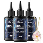 300g UV Resin,Crystal Clear,Hard UV Curing epoxy Resin, Upgraded Formula,odorless,Solar Activated Glue kit,Clear,UV Fast Curing,for Craft Decoration (100 g*3)