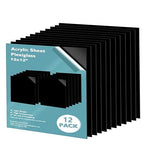 Egofine 12" x 12" Black Plexiglass Sheets 12 Pack 0.04 Inch Cast Acrylic Sheet Thick for DIY Craft Projects, Painting, Photography, Sign, Display Stand, Home Decor, Easy to Cut
