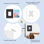 MBC MAT BOARD CENTER, 5 Pack 11x14 for 5x7 Black Picture Mats Frame Mattes, Bevel Cut, Acid Free, 4-ply Thickness