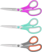 8 '' Multipurpose Heavy Duty Scissors Bulk 36-Pack, 2.5mm Thickness Ultra Sharp Blade Shears with Comfort-Grip Handles for Household School Office Supplies, Right/Left Hand Tools