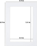 Egofine 5x7 White Picture Mats Pack of 25, Frame Mattes for 4x6 Pictures, Acid Free, 1.2mm Thickness, with Core Bevel Cut