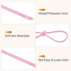 MECCANIXITY Waxed Cord 1.2mm Waxed Polyester Cord 175 Yard Wax String for Bracelet Making,Necklaces, Beading,Jewelry Making and DIY Crafts(Dark Pink)