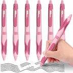 M&G 6 PCS Retractable Erasable Gel Pens, 0.5mm Black Ink Gel Pen, Fine Point Erasable Pen Make Mistakes Disappear, Premium Comfort Grip Note Taking and Crossword Puzzles