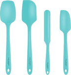 Culinary Couture 4-Piece Aqua Baking Spatula Set - Rubber Spatulas Silicone Heat Resistant, BPA-Free - Spatula Set for Nonstick Cookware - Silicone Baking Utensils