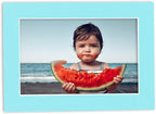 8x10 Mat Bevel Cut for 5x8 Photos - Acid Free Aquamarine Blue Precut Matboard - For Pictures, Photos, Framing - 4-ply Thickness