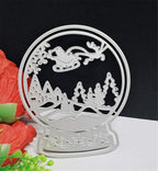 Metal Cutting Dies DIY Merry Christams Embossing Stencil Template Scrapbooking Card Making Mold Photo Album Arts Crafts Tools (Christmas Sleigh ball-11x13.1cm)