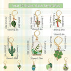 SUNNYCLUE 1 Box 20Pcs Stitch Markers Cute Lobster Clasp Charms Green Plants Cactus Crochet Stitch Marker Removable Knitting Stitch Markers Metal Crocheting Markers for Sewing Weaving Knit Threading