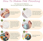 yesJRL Needle Felting Kits Beginners, Natural Landscape DIY Wool Needle Felting Starter Kit, Floral Needle Felt Set with Foam Pad, Felt Cloth and Instructions, Used for Home Decoration (Blue)