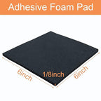 8 Pcs Black Adhesive Foam Padding, Closed Cell Foam Sheet 1/8" Thick 6 Inch X 6 Inch, Adhesive Neoprene Rubber Pad Self Stick Anti-Slip Anti Vibration Pad (6inX 6inX 1/8in, 8)