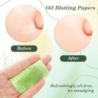 EKIND Oil Blotting Papers Make Up Pads for Face Shine Control Men Women, with Control Smooth Cover Box Portable Oil Absorbing Tissues for Oily Skin(300 Sheets,Green)