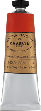 Charvin Extra Fine Oil Paint, Indian Orange 60 mL - Triple-Milled, Rich Texture, Poppy Oil-Based, Light-Fast, Handmade, Archival Quality