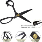 BIHRTC Sewing Scissors Stork Scissors for Fabric Scissors Heavy Duty Stainless Steel 9 Inch Professional Tailor Shears Set for Tailoring Sewing Dressmaking Quilting Sharp Scissor Pack of Tape Measure