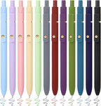 FIOVER Colored Pens, 12 Pack Colorful Gel Pens, Quick-Dry 0.7mm Medium Point for Journaling, Note Taking, Doodling, Aesthetic Office School Supplies, Gifts for Women Men