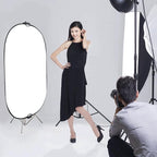 WELLMAKING 35''x47'' (90x120cm) Reflector Photography with Threaded Handle, Collapsible Light Reflector with Bag & tilt Adapter, 5in1 Reflector for Studio - Translucent, Silver, Gold, White and Black