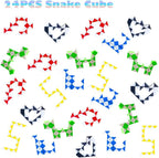 24 Pack 24 Blocks Fidget Snake Cube, Mini Snake Ruler Twist Puzzle Toys for Kids Party Bag Fillers, Party Favors Supplies, Fidget Sensory Toys, Random Color
