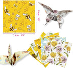 Square Origami Paper 6x6 Double Sided 50 Sheets 50 Colors 70GSM Origami Kit Japanese Chiyo Easy Fold Arts Crafts DIY Handwork Beginner Bee