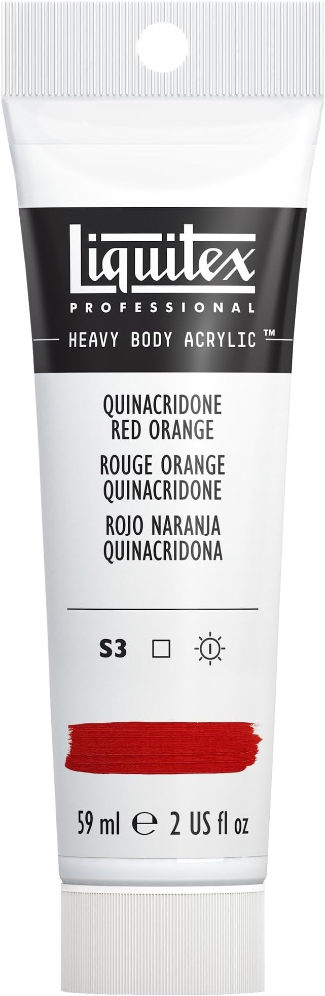 Liquitex Professional Heavy Body Acrylic Paint, 2-oz (59ml) Tube, Quinacridone Red-Orange
