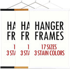Ywlake Magnetic Poster Hanger, 36x48 36x24 36x12 Poster Frame Wood Wooden Magnet Print Posters Dowel Scroll Hanger Hangers Hanging Kit for Walls Map Canvas Artwork (Black, 36")