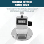 4-Digit Number Click Counter, Manual Handheld Pitch Counter, One Hand Metal Tally Counter Digital Counting for Coaching Knitting Lap Fishing Golf Row