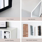 Wooden 9 Cube Storage Organizer with Closed Back Panel,White Cube Shelf Heavy Duty Cubby Storage Organizer with Compartments for Living,Display Shelf,Bookshelf