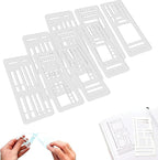 Handmade Flexible Record Template, Reusable Planner Stencils for Journaling, Calendar, Checklists, Scrapbooking & DIY Craft Supplies (3 Set)