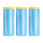 uxcell Pre-Taped Masking Film, 4.9ft x 82ft Plastic Paint Drop Cloth with Medium-Tack Painters Tape for Painting Spraying Protection Blue Film 3Pcs