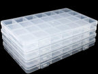 4Packs 28 Grids Bead Organizer Plastic Organizer Box with Fixed Dividers-Jewelry, Accessories, and Small Parts Container Clear Box for Jewerly Beads, Sewing, Drawing