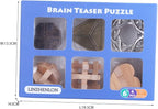 Brain Teaser Puzzle for Adults Puzzles Metal Hole Lock Adult Educational Toy Jigsaw IQ Puzzle（6 Pack） (Bronze)