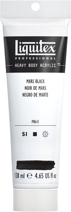 Liquitex Professional Heavy Body Acrylic Paint, 4.65-oz (138ml) Tube, Mars Black